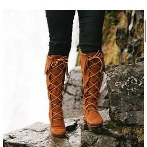Minnetonka Front Lace Knee High Boots